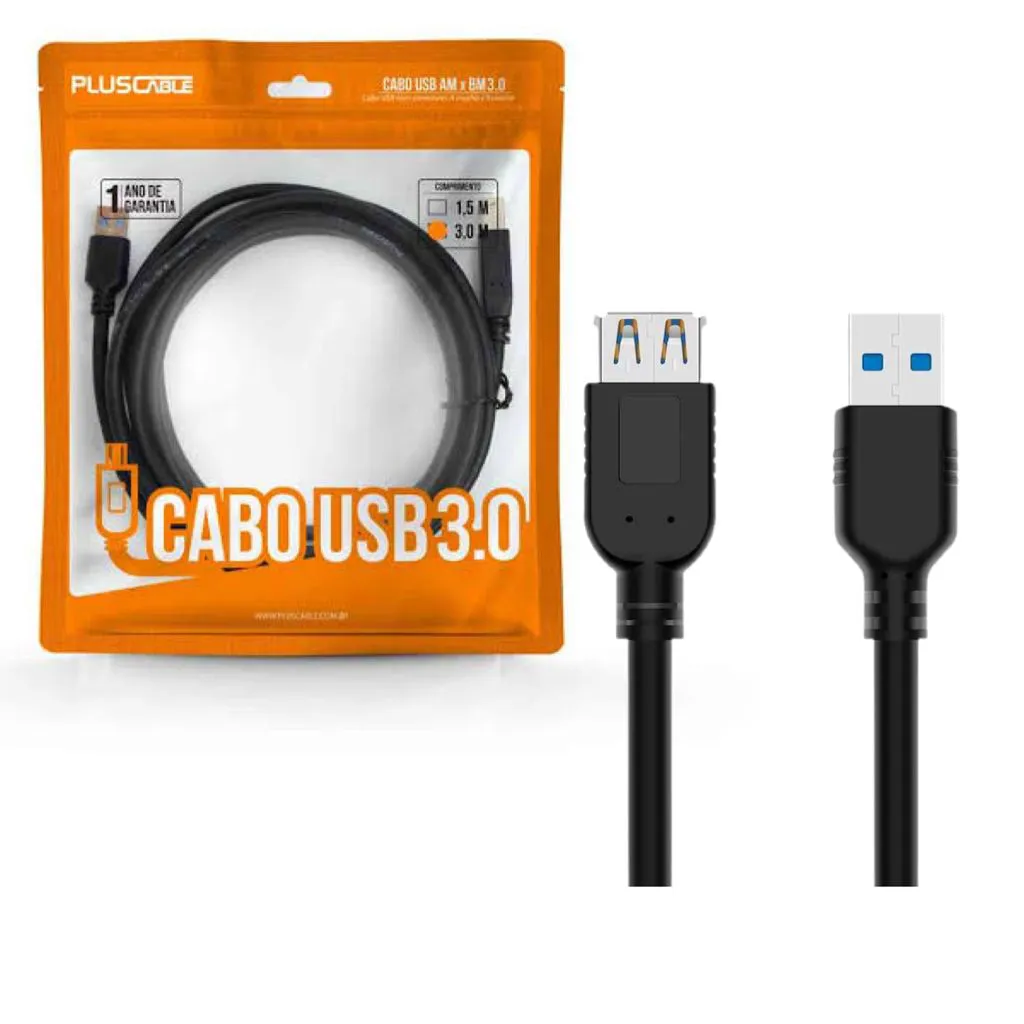 Cabo Extensor USB 3.0 3m USBAF3030 Plus Cable